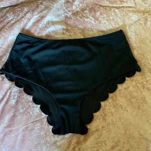 Vanilla Beach Scalloped High Waisted Bathing Suit Bottoms